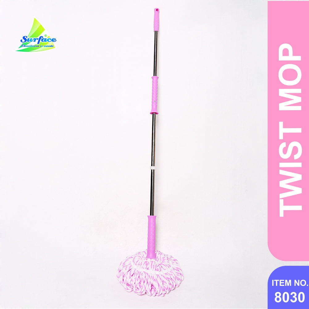 Cres Microfiber Imported Twist Mop With Ss Handle, Multicolour