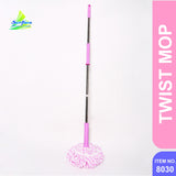 Cres Microfiber Imported Twist Mop With Ss Handle, Multicolour