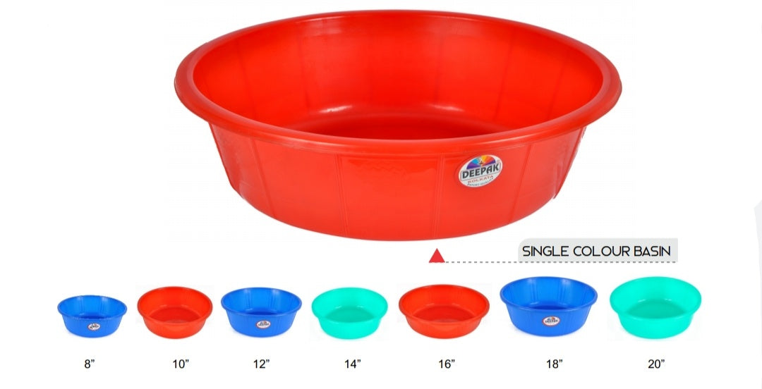 Deepak Single Colour Basin, 8" to 20" inch